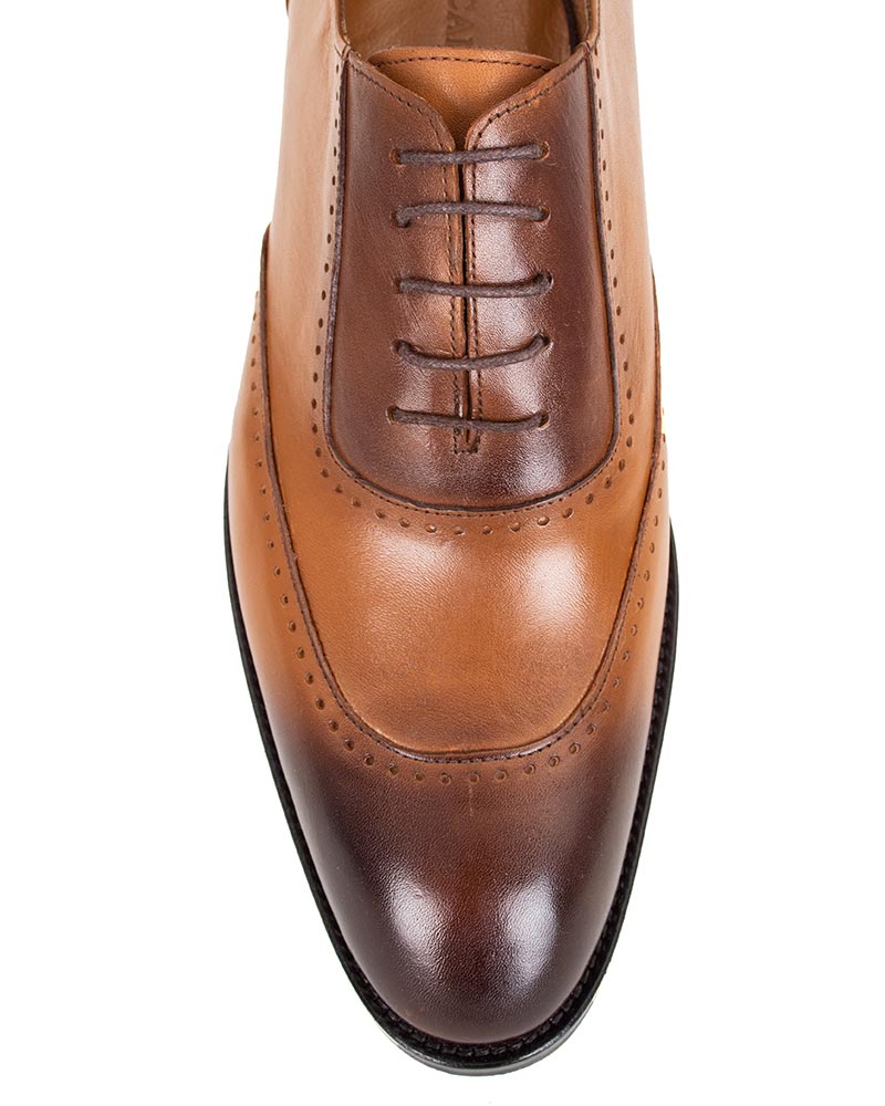 Men's Two-Tone Tan Leather Shoes