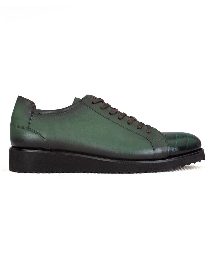 Green Oxford Leather Shoes