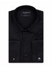 Black Casual Twill Double Cuff Long Sleeve Shirt