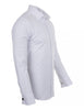 White Casual Twill Double Cuff Long Sleeve Shirt