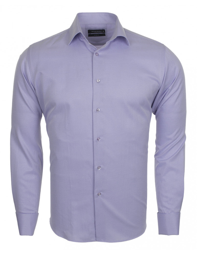 Lilac Casual Twill Double Cuff Long Sleeve Shirt