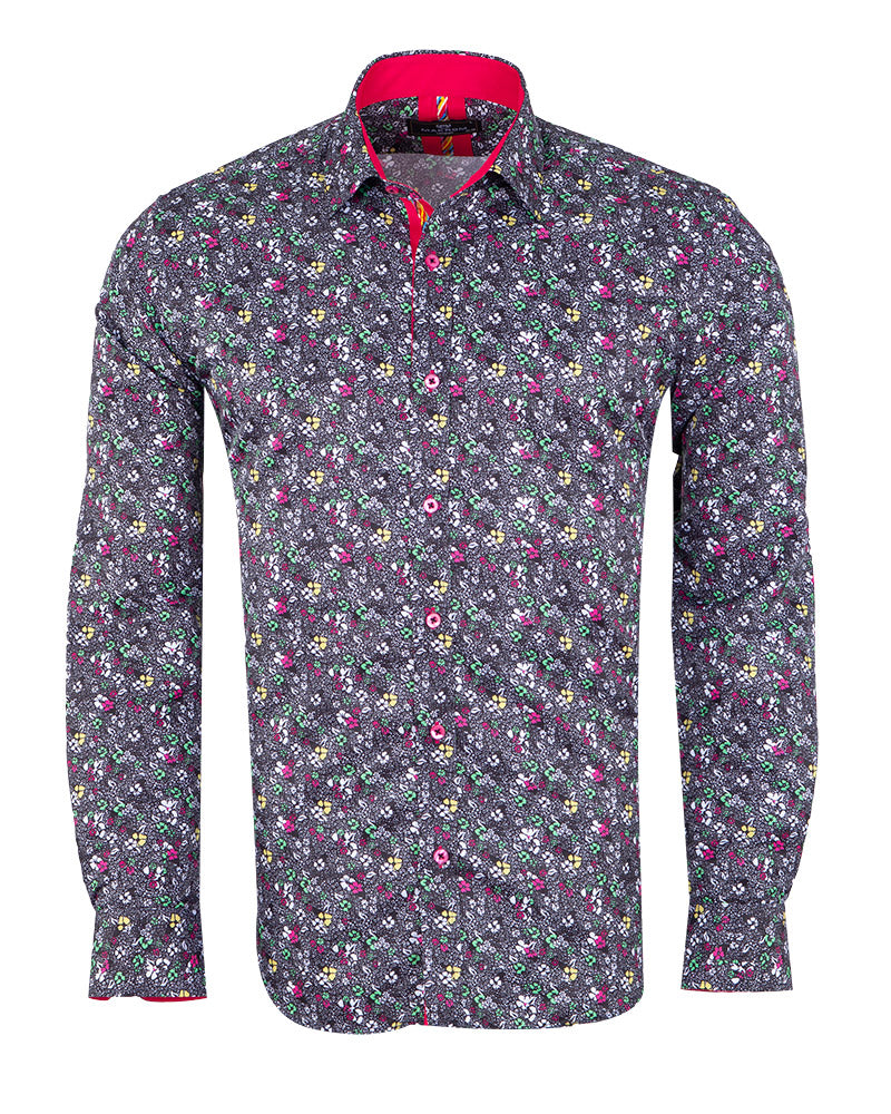 Fuchsia Colourful Floral Print Shirt