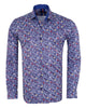 Dark Blue Colourful Floral Print Shirt
