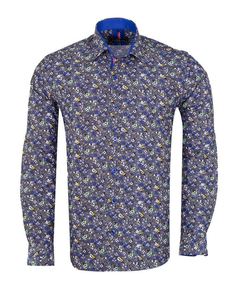 Yellow Colourful Floral Print Shirt