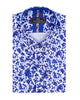 Dark Blue Floral Design Print Men's Shirt