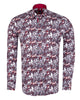 Burgundy Daisy Print Long Sleeve Shirt