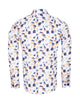 White Poppies Print Shirt with Matching Handkerchief
