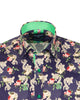 Blue Floral Print with Matching Handkerchief