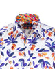 White Olive Leaf Print with Matching Handkerchief