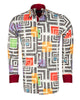 White Maze Print Satin Shirt