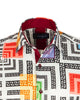 White Maze Print Satin Shirt