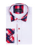Red Gingham Print Collar Men's Shirt