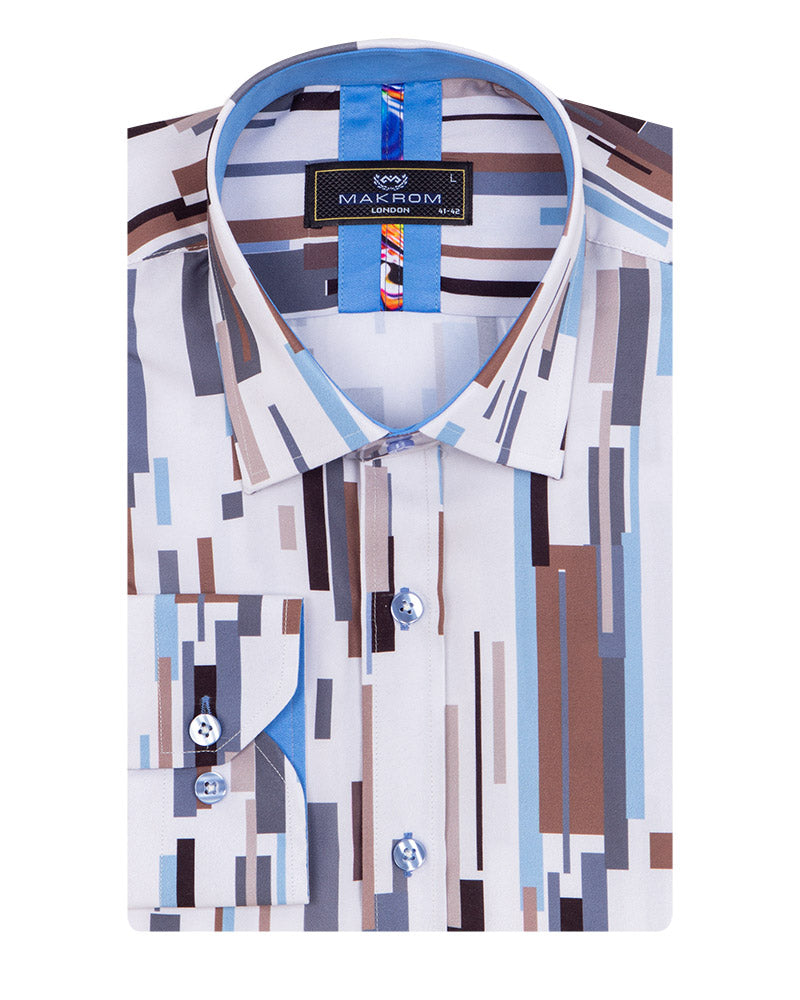 Colourful Rectangle Print Men's Shirt