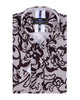 Grey Paisley Embroidery Print Shirt