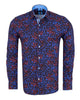 Red & Blue Poppy Print Men's Shirt