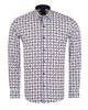 White Dashed Line Check Print Shirt