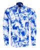 Blue Smoke Print Men's Shirt