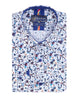 Blue Small Floral Print Shirt with Matching Handkerchief