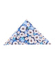Blue Floral Print Shirt with Matching Handkerchief