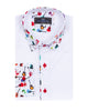 White Guitar Colourful Print on Collar & Cuff Men's Shirt