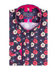 Dark Blue Poppy Print Shirt with Matching Handkerchief