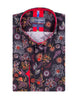 Neon Flower Print Shirt with Matching Handkerchief
