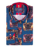 Blue Mammoth Print Shirt with Matching Handkerchief