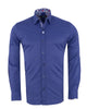 Plain Dark Blue Shirt with Floral Insert Design Shirt