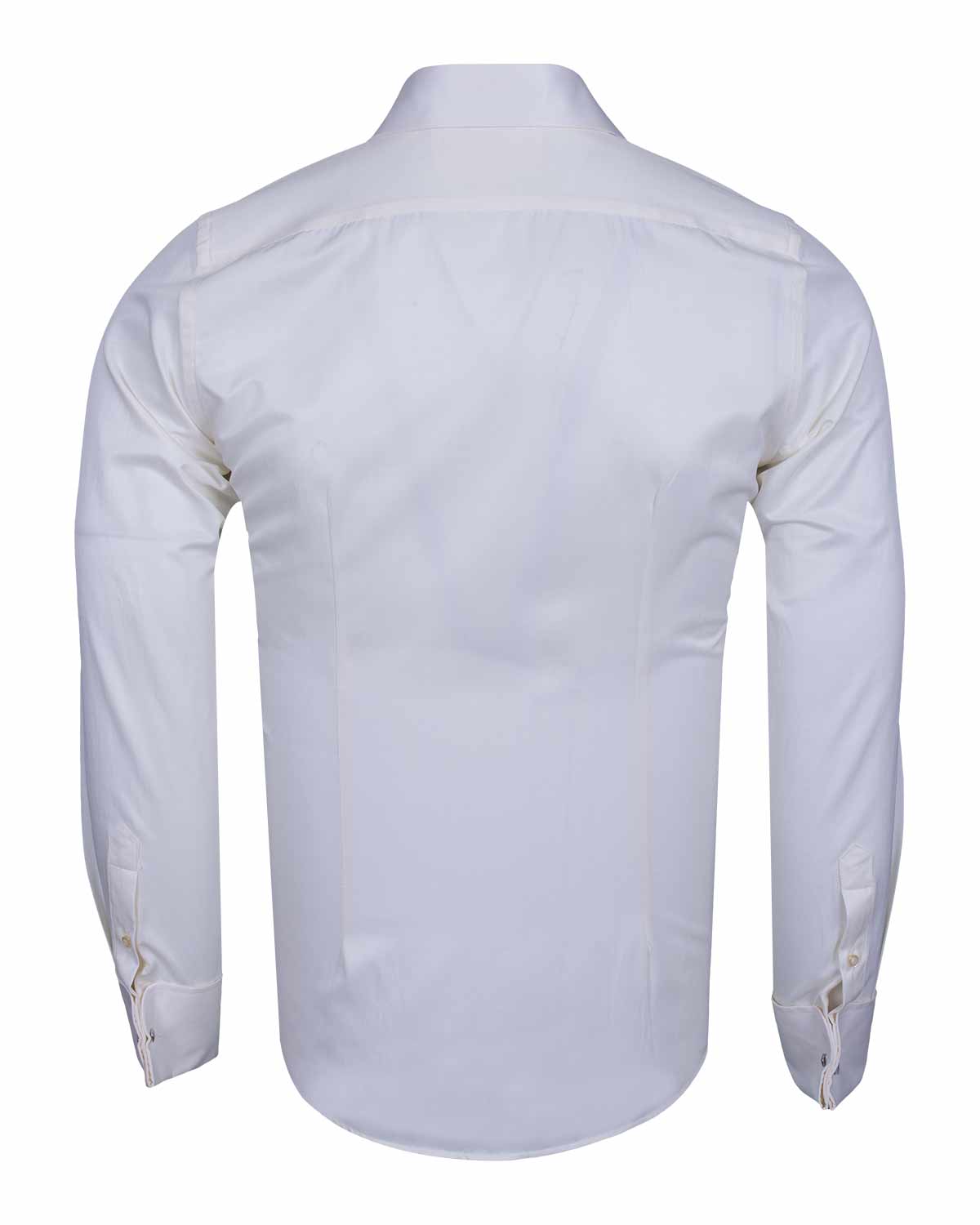 Cream Plain Double Cuff Shirt