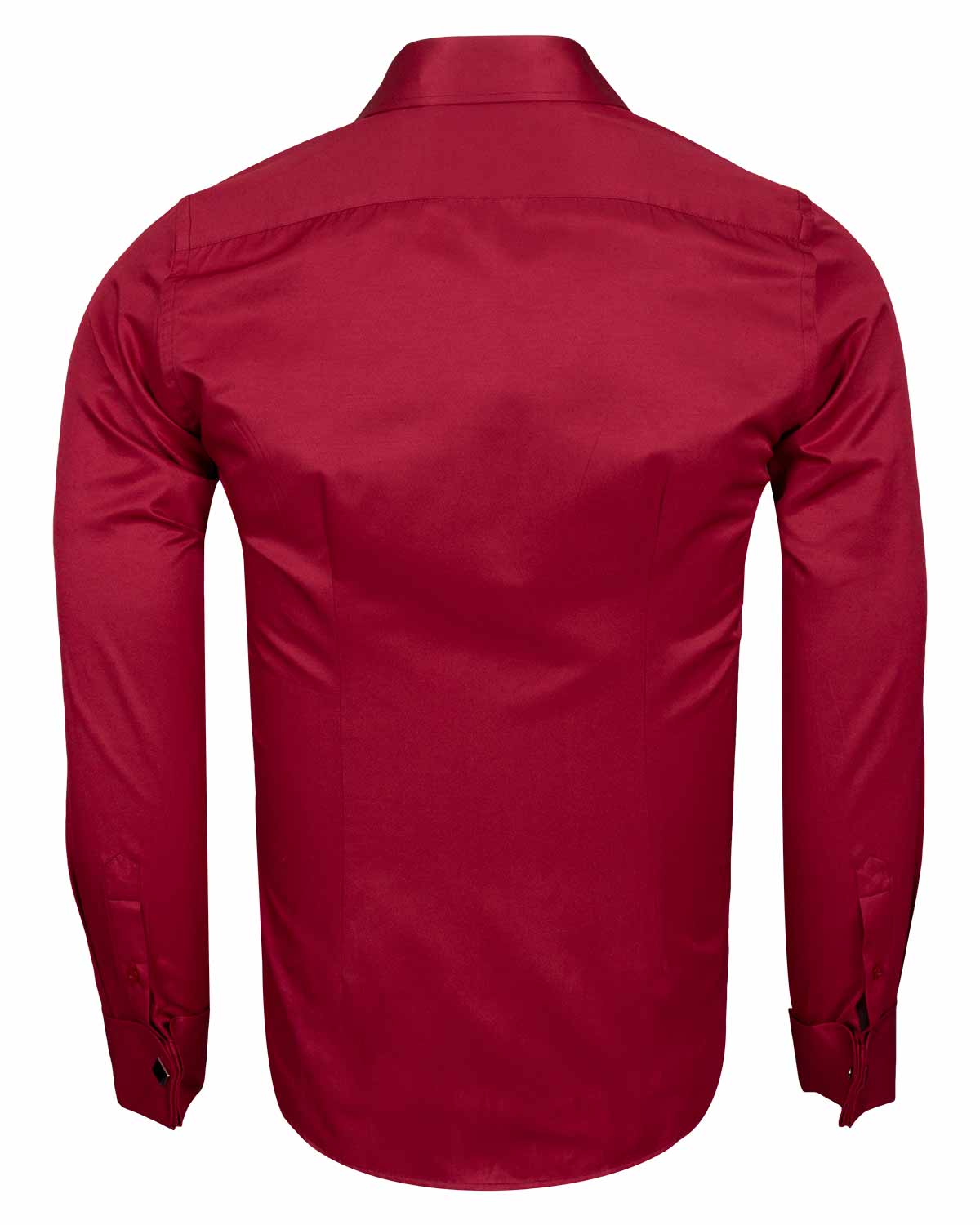 Burgundy Plain Double Cuff Shirt