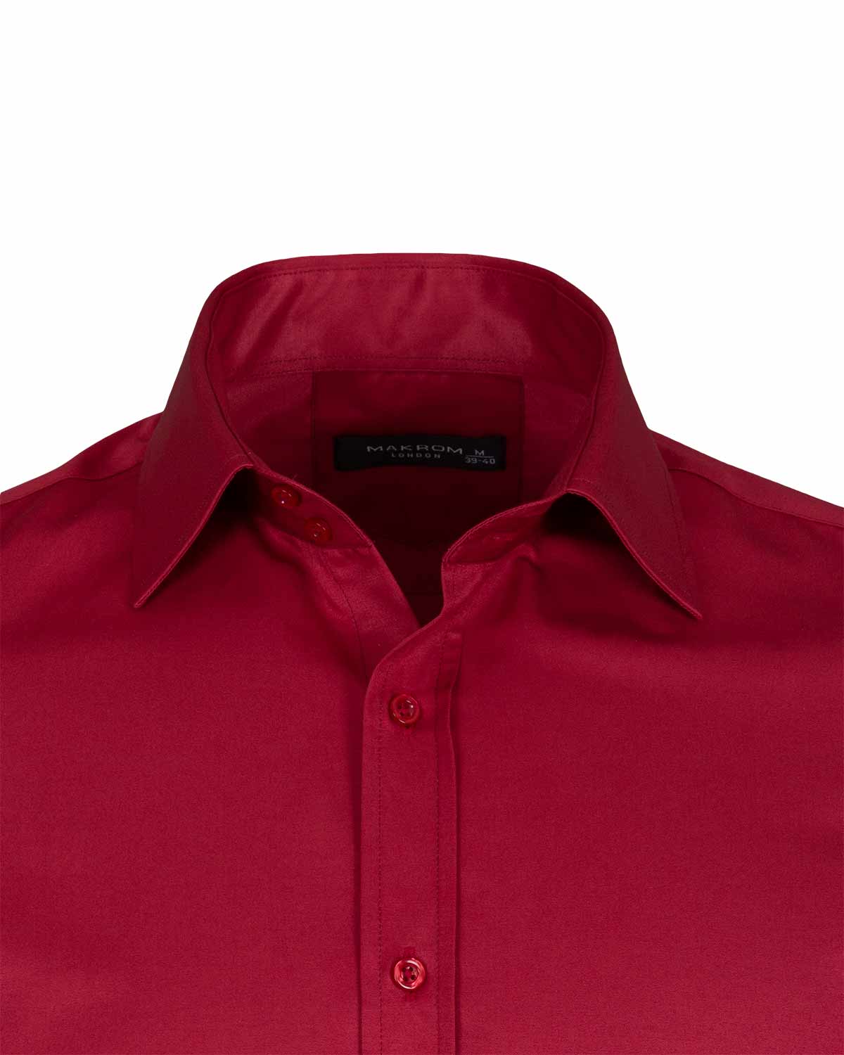 Burgundy Plain Double Cuff Shirt