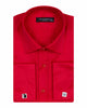 Red Plain Double Cuff Shirt