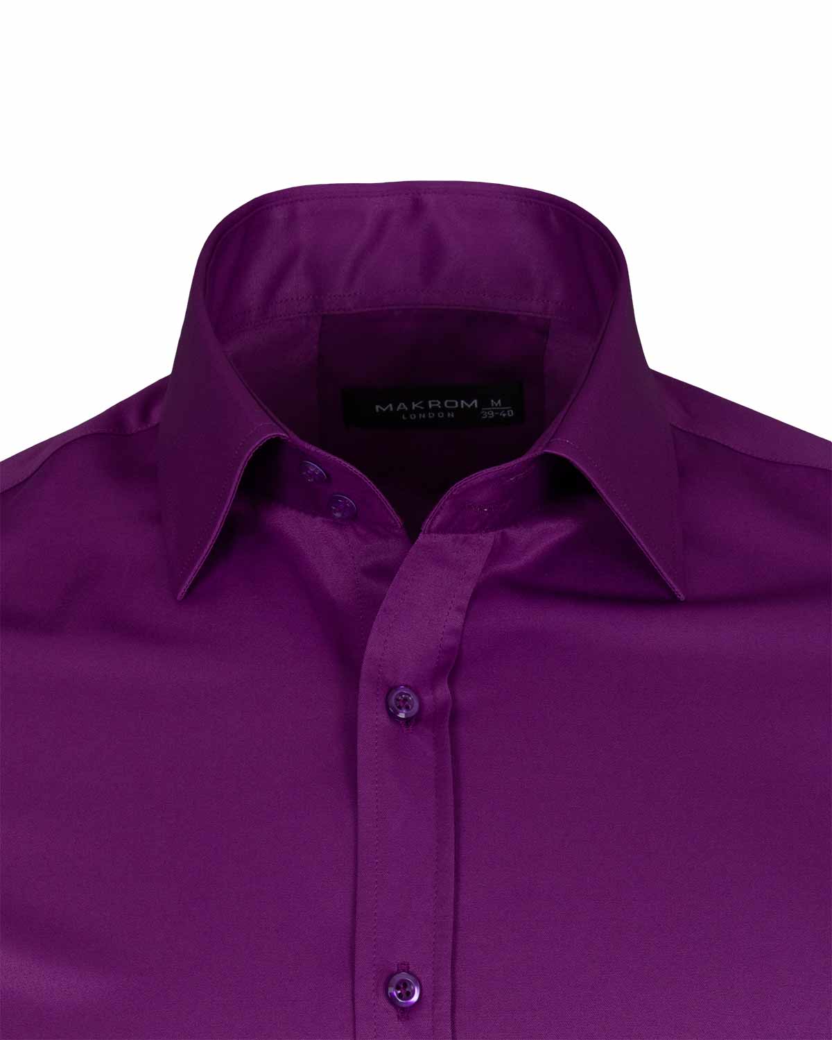 Purple Plain Double Cuff Shirt