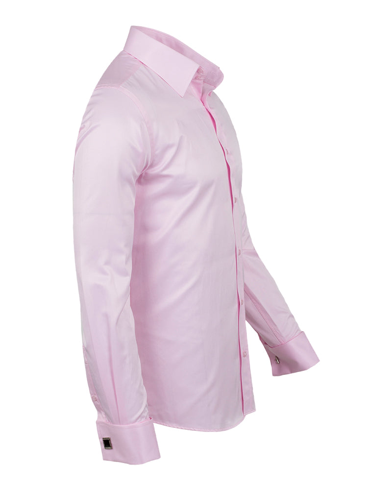 Pink Plain Double Cuff Shirt