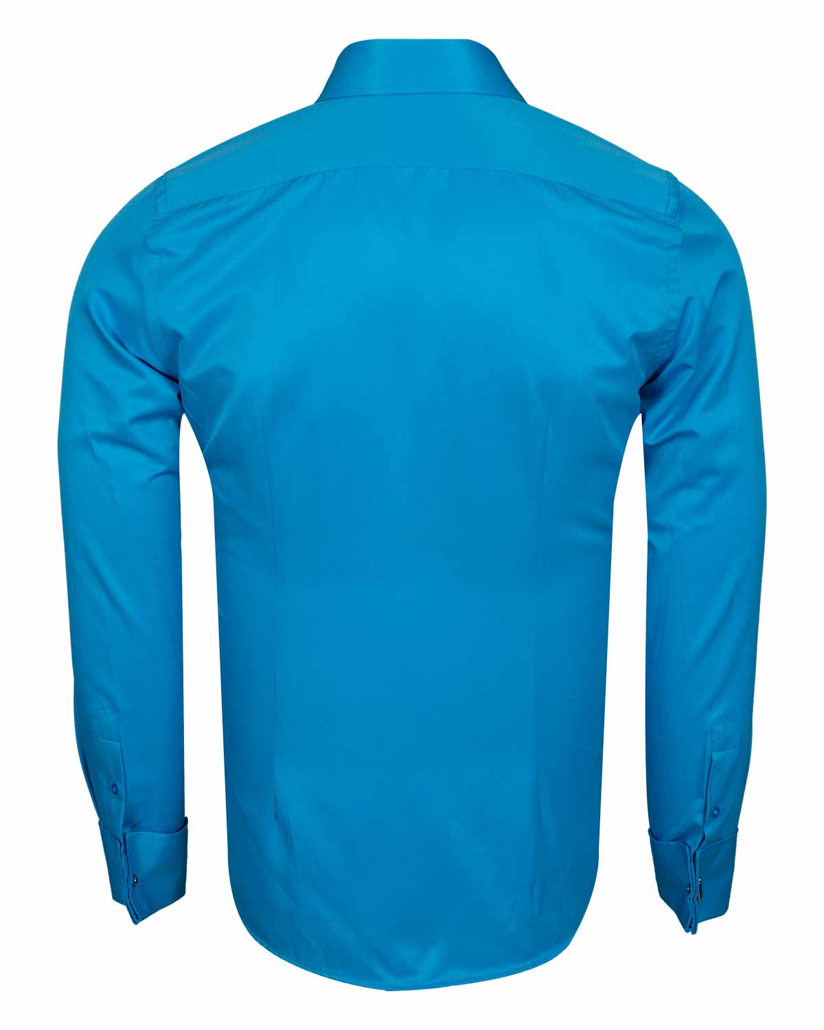 Turquoise Plain Double Cuff Shirt