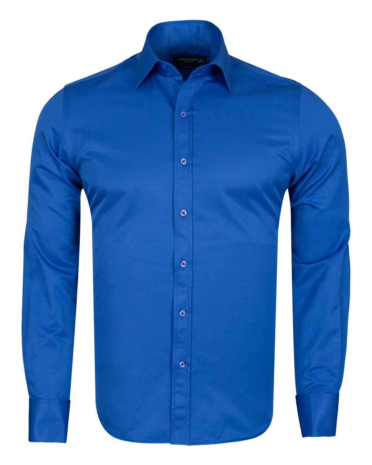 Royal Blue Plain Double Cuff Shirt