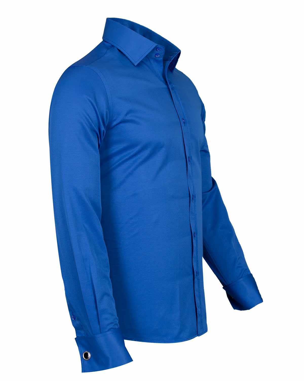 Royal Blue Plain Double Cuff Shirt