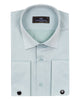 Green Casual Twill Double Cuff Long Sleeve Shirt