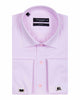 Pink Casual Twill Double Cuff Long Sleeve Shirt