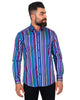 Neon Pastel Stripe Men's Shirt