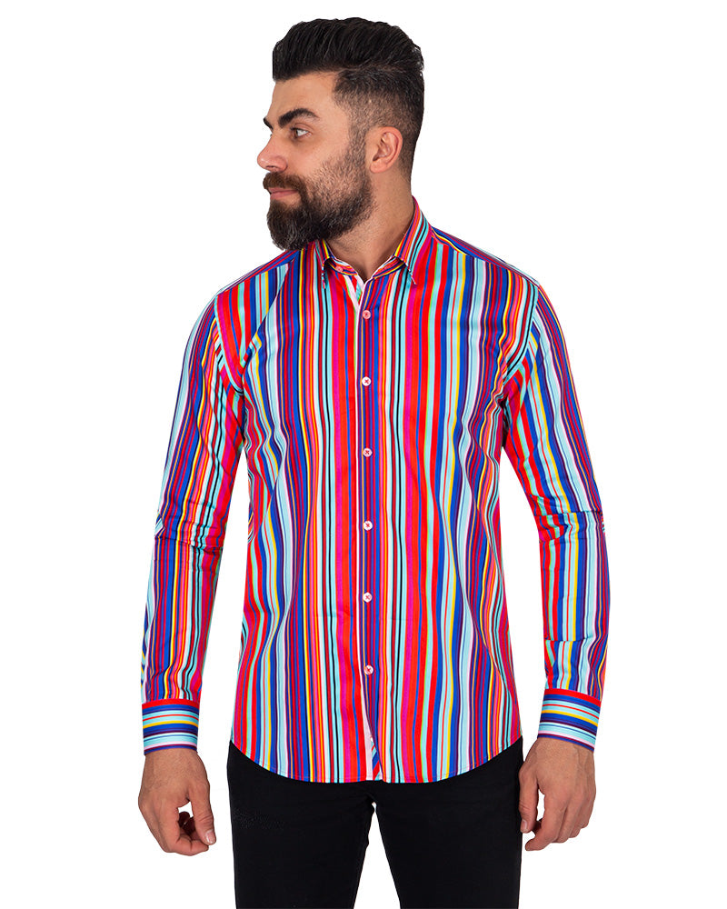 Retro Candy Striped Men's Shirt