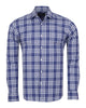Dark Blue Plaid Check Print Shirt
