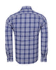 Dark Blue Plaid Check Print Shirt