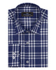 Dark Blue Plaid Check Print Shirt