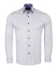 White Floral Double Collar Men's Shirt