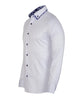 White Floral Double Collar Men's Shirt