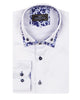 White Floral Double Collar Men's Shirt