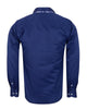 Dark Blue Floral Double Collar Men's Shirt