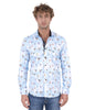 Blue Colourful Mockingbird Print Men's Shirt