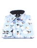 Blue Colourful Mockingbird Print Men's Shirt